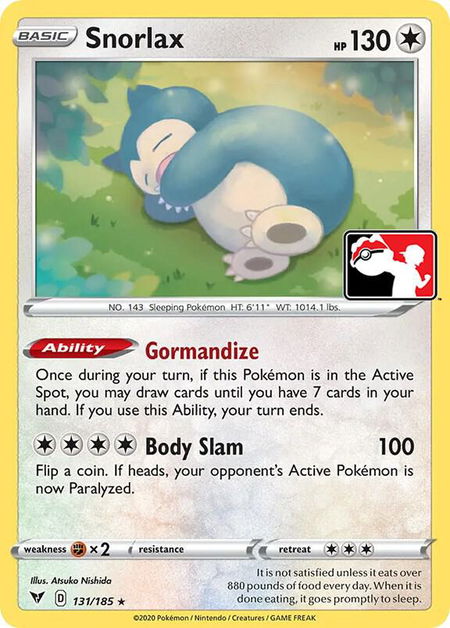 Snorlax - 131/185 - Prize Pack Series Cards Pokémon trading card