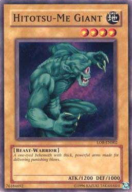 Hitotsu-Me Giant trading card from Legend of Blue Eyes White Dragon (Worldwide English) Hitotsu-Me Giant - Legend of Blue Eyes White Dragon (Worldwide English) YuGiOh trading card