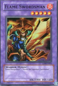 Flame Swordsman - Legend of Blue Eyes White Dragon (Worldwide English) (LOB-EN) #LOB-EN003 - Super Rare YuGiOh Trading Card