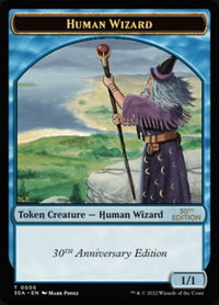 Human Wizard Token - 30th Anniversary Edition (30A) #5 - Token Magic: The Gathering Trading Card