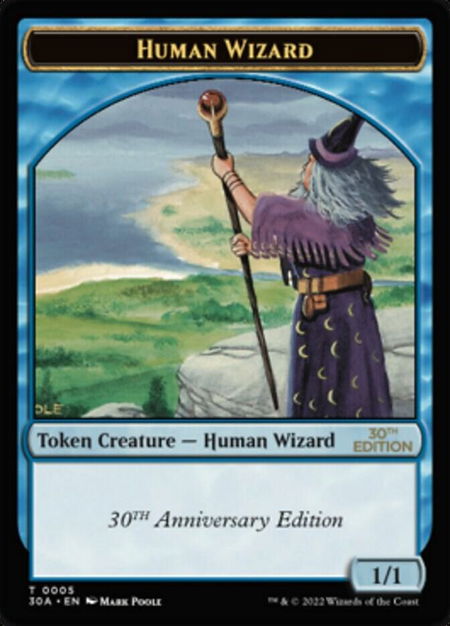 Human Wizard Token - 30th Anniversary Edition Magic: The Gathering trading card