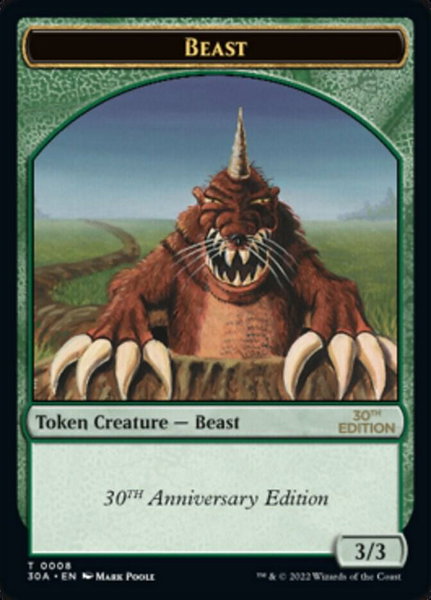 Beast Token trading card from 30th Anniversary Edition Beast Token - 30th Anniversary Edition Magic: The Gathering trading card