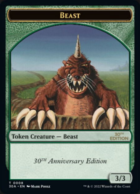 Beast Token - 30th Anniversary Edition Magic: The Gathering trading card