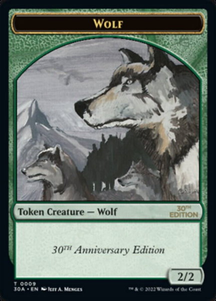 Wolf Token trading card from 30th Anniversary Edition Wolf Token - 30th Anniversary Edition Magic: The Gathering trading card