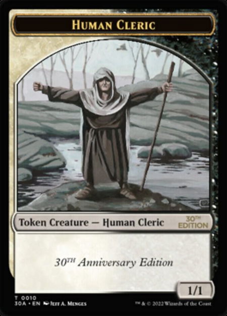 Human Cleric Token - 30th Anniversary Edition Magic: The Gathering trading card