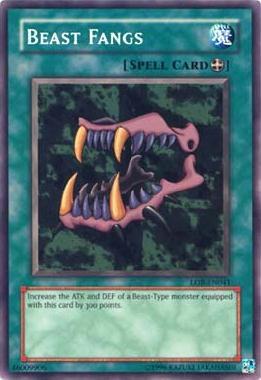 Beast Fangs trading card from Legend of Blue Eyes White Dragon (Worldwide English) Beast Fangs - Legend of Blue Eyes White Dragon (Worldwide English) YuGiOh trading card