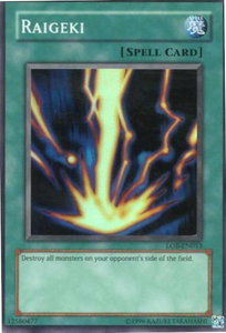 Raigeki - Legend of Blue Eyes White Dragon (Worldwide English) (LOB-EN) #LOB-EN053 - Super Rare YuGiOh Trading Card