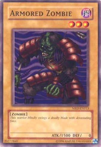 Armored Zombie trading card from Metal Raiders (Worldwide English) Armored Zombie - Metal Raiders (Worldwide English) YuGiOh trading card