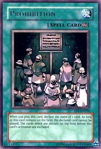 Prohibition - Pharaoh's Servant (Worldwide English) (PSV-EN) #PSV-EN039 - Rare YuGiOh Trading Card