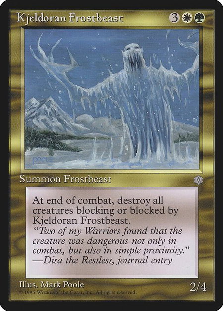 Kjeldoran Frostbeast - Ice Age Magic: The Gathering trading card