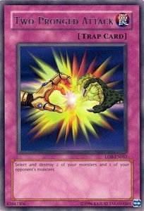 Two-Pronged Attack - Legend of Blue Eyes White Dragon (Worldwide English) (LOB-EN) #LOB-EN061 - Rare YuGiOh Trading Card