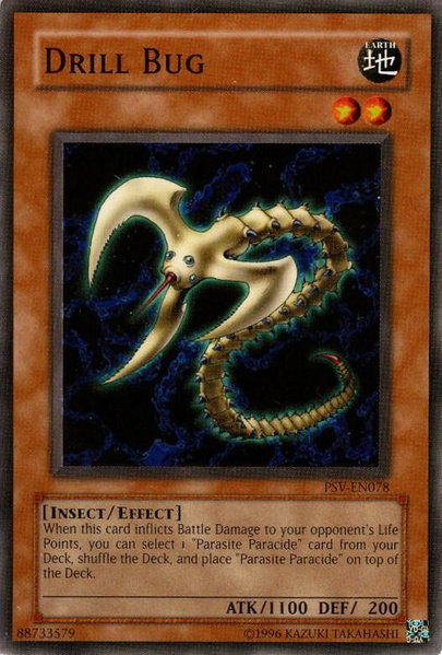 Drill Bug trading card from Pharaoh's Servant (Worldwide English) Drill Bug - Pharaoh's Servant (Worldwide English) YuGiOh trading card