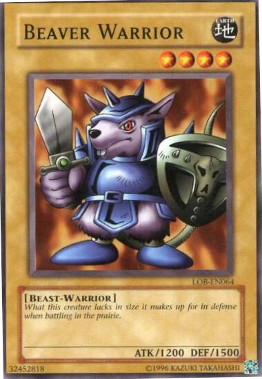Beaver Warrior trading card from Legend of Blue Eyes White Dragon (Worldwide English) Beaver Warrior - Legend of Blue Eyes White Dragon (Worldwide English) YuGiOh trading card