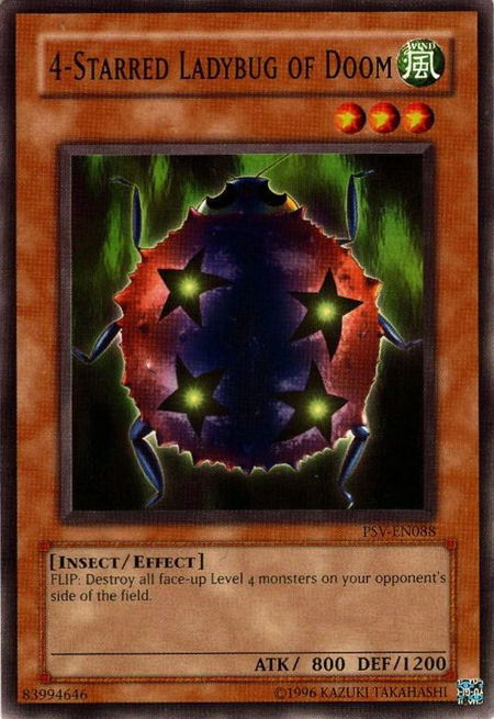 4-Starred Ladybug of Doom - Pharaoh's Servant (Worldwide English) YuGiOh trading card