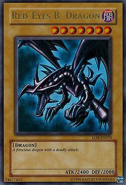 Red-Eyes B. Dragon trading card from Legend of Blue Eyes White Dragon (Worldwide English) Red-Eyes B. Dragon - Legend of Blue Eyes White Dragon (Worldwide English) YuGiOh trading card