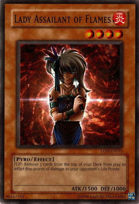 Lady Assailant of Flames - Labyrinth of Nightmare (Worldwide English) YuGiOh trading card