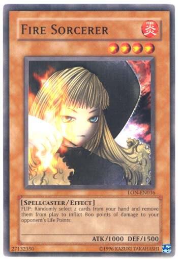 Fire Sorcerer trading card from Labyrinth of Nightmare (Worldwide English) Fire Sorcerer - Labyrinth of Nightmare (Worldwide English) YuGiOh trading card