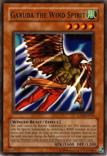 Garuda the Wind Spirit - Labyrinth of Nightmare (Worldwide English) YuGiOh trading card