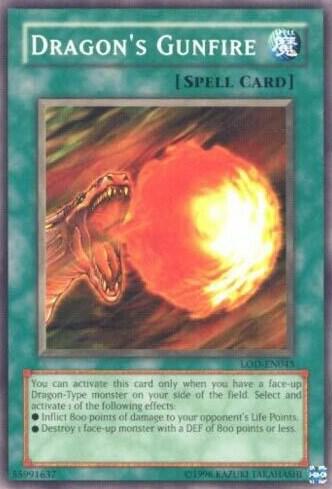 Dragon's Gunfire - Legacy of Darkness (Worldwide English) YuGiOh trading card