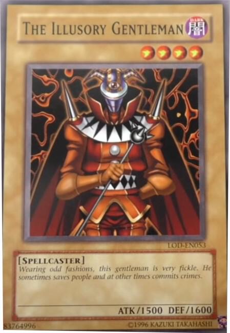 The Illusory Gentleman trading card from Legacy of Darkness (Worldwide English) The Illusory Gentleman - Legacy of Darkness (Worldwide English) YuGiOh trading card
