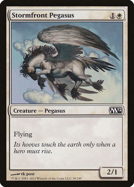 Stormfront Pegasus trading card from Magic 2012 (M12) Stormfront Pegasus - Magic 2012 (M12) Magic: The Gathering trading card