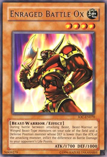 Enraged Battle Ox - Invasion of Chaos (Worldwide English) YuGiOh trading card