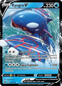 Kyogre V - SWSH: Crown Zenith (CRZ) #037/159 - Ultra Rare Pokémon Trading Card