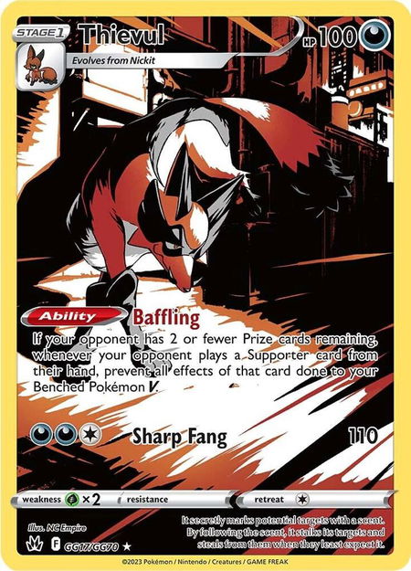 Thievul - Crown Zenith: Galarian Gallery Pokémon trading card