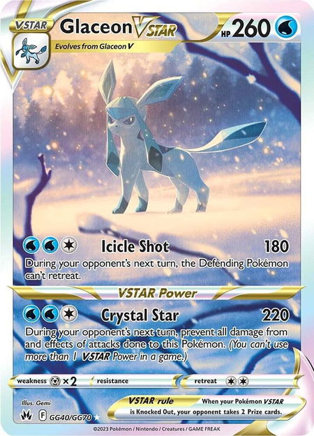 Glaceon VSTAR - Crown Zenith: Galarian Gallery Pokémon trading card