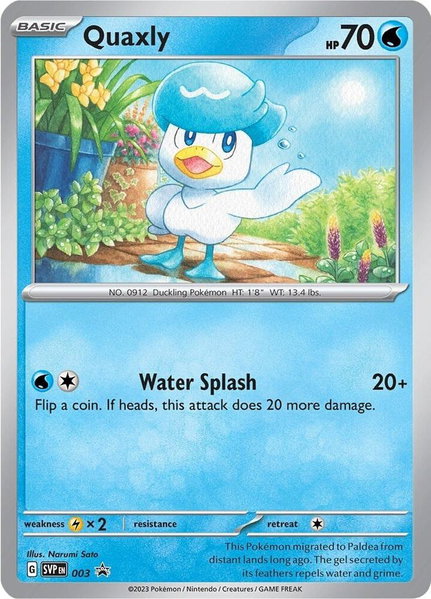 Quaxly - 003 trading card from SV: Scarlet & Violet Promo Cards Quaxly - 003 - SV: Scarlet & Violet Promo Cards Pokémon trading card