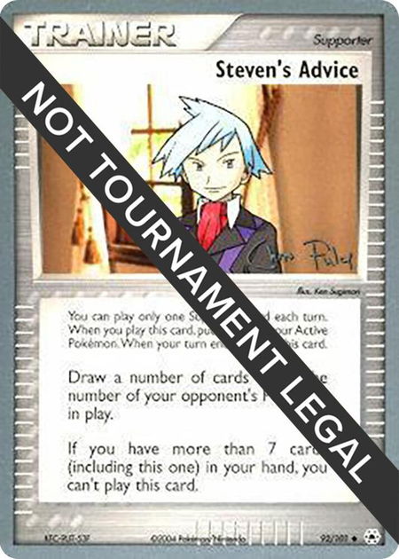Steven's Advice - 2004 (Chris Fulop) - World Championship Decks Pokémon trading card