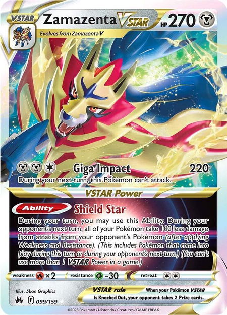 Zamazenta VSTAR - Crown Zenith Pokémon trading card