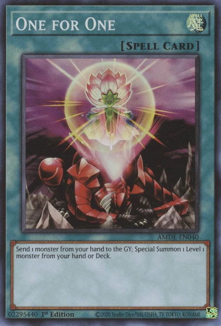 One for One - Amazing Defenders YuGiOh trading card