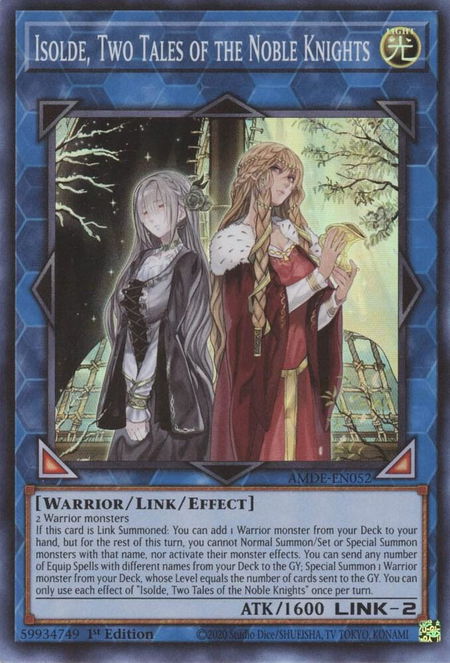 Isolde, Two Tales of the Noble Knights - Amazing Defenders YuGiOh trading card