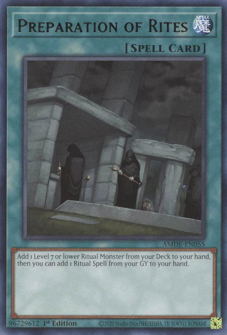 Preparation of Rites - Amazing Defenders YuGiOh trading card
