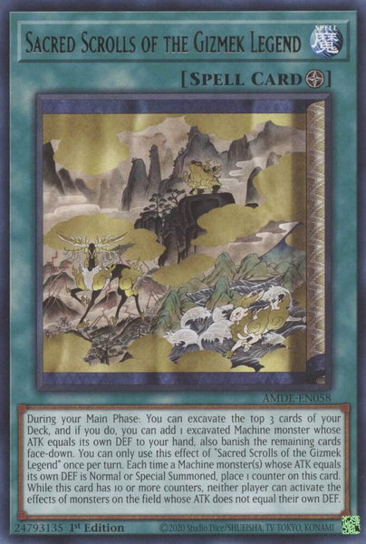 Sacred Scrolls of the Gizmek Legend - Amazing Defenders YuGiOh trading card