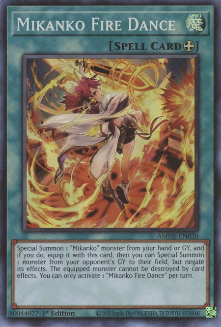 Mikanko Fire Dance - Amazing Defenders YuGiOh trading card