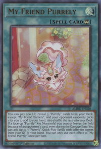 My Friend Purrely - Amazing Defenders (AMDE) #AMDE-EN020 - Ultra Rare YuGiOh Trading Card