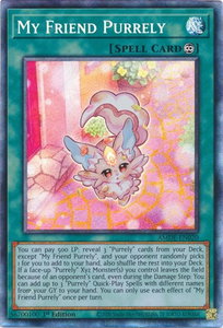 My Friend Purrely (CR) - Amazing Defenders (AMDE) #AMDE-EN020 - Collector's Rare YuGiOh Trading Card