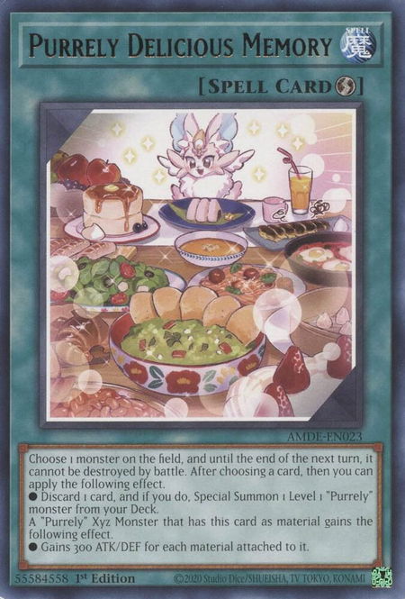 Purrely Delicious Memory - Amazing Defenders YuGiOh trading card