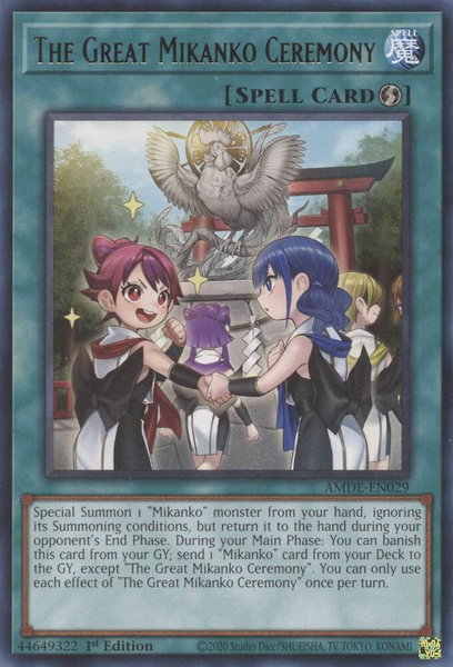 The Great Mikanko Ceremony - Amazing Defenders YuGiOh trading card
