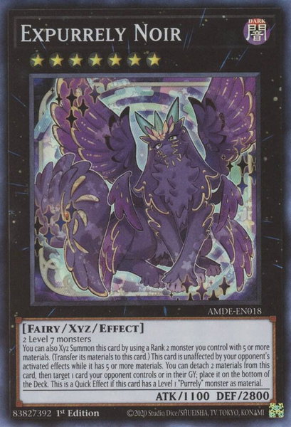 Expurrely Noir trading card from Amazing Defenders Expurrely Noir - Amazing Defenders YuGiOh trading card
