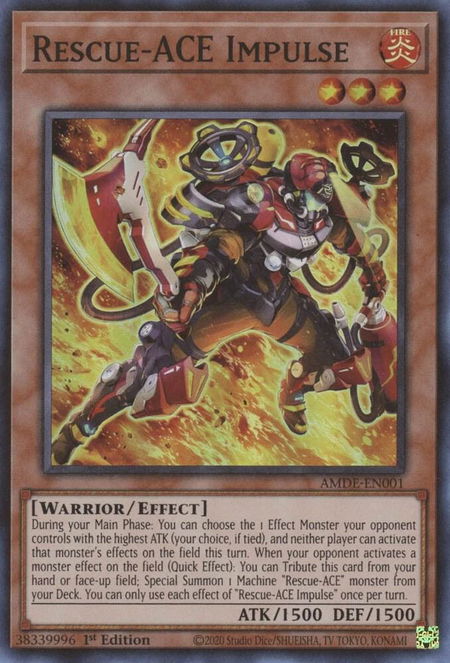 Rescue-ACE Impulse - Amazing Defenders YuGiOh trading card