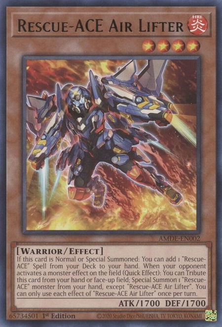 Rescue-ACE Air Lifter - Amazing Defenders YuGiOh trading card