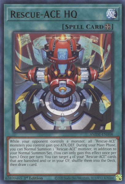 Rescue-ACE HQ trading card from Amazing Defenders Rescue-ACE HQ - Amazing Defenders YuGiOh trading card
