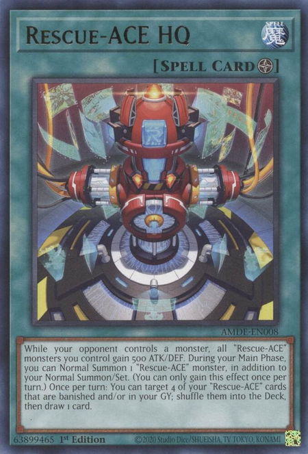 Rescue-ACE HQ - Amazing Defenders YuGiOh trading card