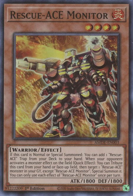 Rescue-ACE Monitor - Amazing Defenders YuGiOh trading card