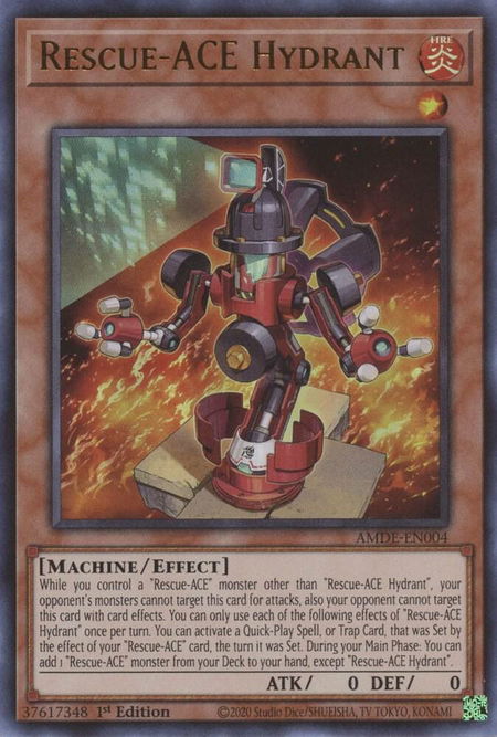 Rescue-ACE Hydrant - Amazing Defenders YuGiOh trading card