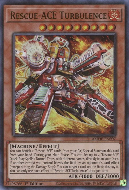 Rescue-ACE Turbulence - Amazing Defenders YuGiOh trading card