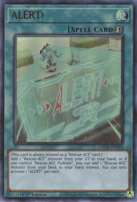 ALERT! - Amazing Defenders YuGiOh trading card
